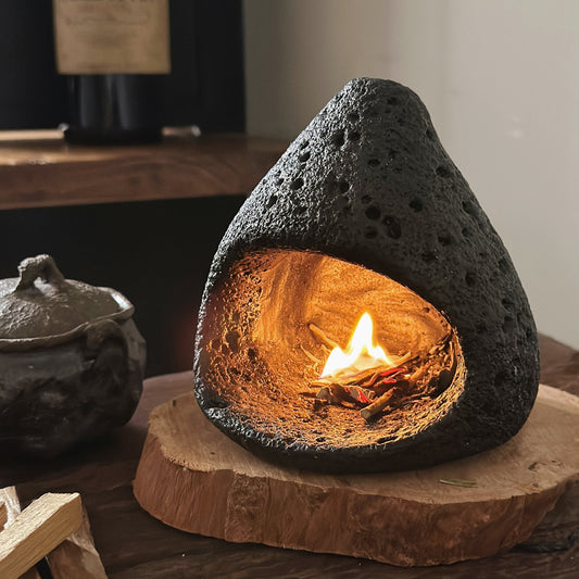"Moon" Ceramic Aromatherapy Fireplace