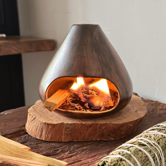 "Kiln Wood" Ceramic Aromatherapy Fireplace